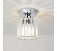 ANWIO Hallway Lights Ceiling,Kitchen Light Ceiling,Ceilings Lights Living Room,E27 Light Shade Ceilings,Morden Silver Crystal Chandelier,Lounge Lights Ceilings (LAMP DIAM 13.5 CM)