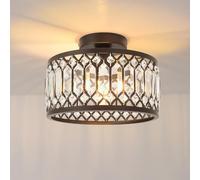 ANWIO Light Fitting,Ceiling Lights Living Room,Kitchen Lights Ceiling,E27 Light Shade Ceiling,Black Chandelier,Morden Crystal Ceiling Light,Lounge Lights Ceiling (LAMP DIAM 27CM)