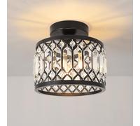 ANWIO Light Fitting,Hallway Lights Ceiling,Kitchen Lights Ceiling,E27 Light Shade Ceiling,Black Chandelier,Morden Crystal Ceiling Light,Lounge Lights Ceiling (LAMP DIAM 20.5CM)