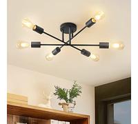 ANWIO Modern 6 Head Sputnik Light,Adjustable Ceiling Lights Living Room with E27 Base, Black Ceiling Light for Bedroom,Kitchen Lights Ceiling,Chandeliers Ceiling Light Fittings (NO Bulb)