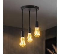 ANWIO Semi Flush Ceiling Light with E27 Base,3 Way Ceiling Lights Fitting,Industrial Pendant Light,Hanging Lights for Living Room,Bedroom (NO Bulbs)