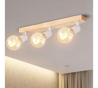 ANWIO White Ceiling Lights,Bedroom Kitchen Spotlights Ceiling Lights,Hallway Ceiling Light Fitting with E27 Base,Adjustable 3 Way Light Ceiling Spots Lamp(EUC-EA19- NO Bulbs)