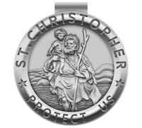 Anwlki Saint Christopher Medal for Car St Christopher Visor Clip Accessories Bless Driving Safety Religious Gift for Parent, Family, Friend, Driver (1)