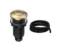 ANWOLL Air Activated Sinktop Switch Push Button for Garbage Disposal, Champagne Bronze with Air Hose, Long Brass Cover