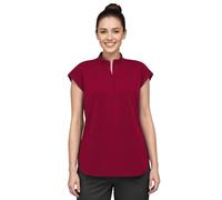 Anwrtuk Scrub Tops for Women, Medical Stand-up Collar Short Sleeve Work Clothing with 2 Pockets for Nurses, Doctors, Assistants, pet Grooming (UK, Alpha, S, Regular, Regular, Red)