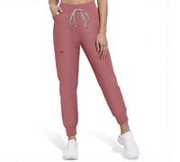 Anwrtuk Women’s Medical Scrub Trousers, Medical Work Trousers with Slim Mid-Rise Fit, Utility Pockets & Moisture-Wicking Fabric (UK, Alpha, S, Regular, Regular, Purple Red)