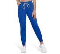 Anwrtuk Women's Medical Scrub Pants - Functional Work Pants with Mid-Rise Slim Fit & Utility Pockets | Moisture-Wicking Polyester Blend, Machine Washable (UK, Alpha, M, Regular, Regular, Royal Blue)