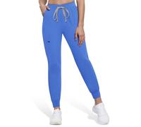 Anwrtuk Women's Medical Scrub Pants - Functional Work Pants with Mid-Rise Slim Fit & Utility Pockets | Moisture-Wicking Polyester Blend, Machine Washable (UK, Alpha, S, Regular, Regular, Sky Blue)