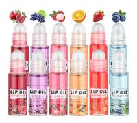 Anwuozu 12Pcs Roll On Lip Gloss Set，Mini kids Lip Gloss Fruit Flavored，Moisturizing Lip Oil Make up for Teens and Girls，Hydrating Long Lasting Glossy,Christmas Party Favors Gift，Vegan & Cruelty-Free