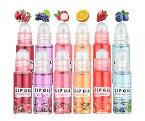 Anwuozu 12Pcs Roll On Lip Gloss Set，Mini kids Lip Gloss Fruit Flavored，Moisturizing Lip Oil Make up for Teens and Girls，Hydrating Long Lasting Glossy,Christmas Party Favors Gift，Vegan & Cruelty-Free