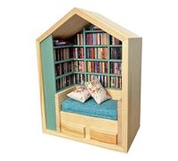 Anxieties Bookshelf, Small Wooden Bookshelf Creative Bookshelf Display Case Cabinet Reading Statue Wood Shelf Bookshelf Ornament Shake Away Your Anxieties, For Book Lovers Home Offices Decor(No books)