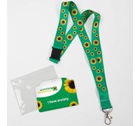 Anxiety Awareness Card with Hidden Disabilities Sunflower Lanyard, Hidden Disability