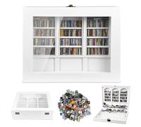 Anxiety Bookshelf 300pcs Mini Books Mini Bookshelf Ornament Miniature Decor Shake Away Your Anxiety Miniature Library for Book Lovers Home Room Office Decor (White)