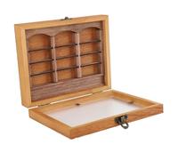 Anxiety Bookshelf, Miniature Book Match Boxes Display Case Cabinet Stress Reliever Wooden Bookcase, Mini Bookshelf Toy for Book Lovers, Dollhouse Decoration (Single Bookshelf)