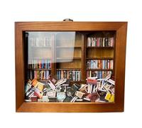 Anxiety Bookshelf Shake Away Your Anxiety, Anxiety Bookshelf Miniature, Mini Shaking Bookshelf, Handmade Wooden Bookshelf, Miniature Book Match Boxes Display Case Cabinet, Gifts for Book Lovers