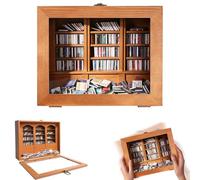 Anxiety Bookshelf Shake Away Your Anxiety, Pengrity Mini Bookshelf with 300 Pcs Mini Brands Books, Stress Relief Desk Ornament, Gifts for Book Lovers, Anxious Adults, Office & Home Decor