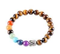 Anxiety Bracelet For Women, 7 Chakra Natural Stone Beaded Bracelets for Women,Buddha Lava Tiger Eye Crystal Stretch Bangle reiki Jewellry Gift for Mothers Day Fathers Day Birthday Anniversary Day Tig
