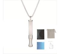 Anxiety Breathing Neckl/ace,Breathing Necklace with Resistance Filter,Resistance Breathing Necklace with Flavour Filter,Natural Essential Oil Anxiety Relief Necklaces to Reduce Stress,White Stone