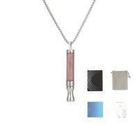 Anxiety Breathing Neckl/ace,Breathing Necklace with Resistance Filter,Resistance Breathing Necklace with Flavour Filter,Natural Essential Oil Anxiety Relief Necklaces to Reduce Stress,Strawberry Stone