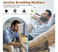 Anxiety Breathing Necklace, Breathing Necklace with Resistance Filter, Anxiety Relief Necklaces, Portable Deep Breathing Meditation Aids for Men & Women