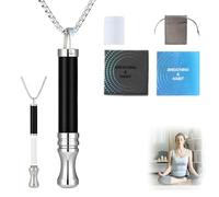Anxiety Breathing Necklace, Breathing Necklace with Resistance Filter, Portable Breathe Free Necklaces for Men and Women (black)