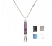 Anxiety Breathing Necklace,Breathing Necklace with Resistance Filter,Resistance Breathing Necklace with Flavour Filter,Natural Essential Oil Anxiety Relief Necklaces to Reduce Stress,Purple Stone