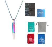 Anxiety Breathing Necklace, Include Mint, Raspberry, Ocean Breeze Flavoured Air Inhaler, Breathing Necklace with Resistance, Breathing Necklace with Filter for Meditation, Women, Men