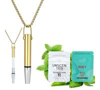 Anxiety Breathing Necklace with Mint Resistance, 2025 Upgrade Anxiety Relief Necklace for Adults, Portable Flavoured Tube Breathing Neck-lace, Calm Stop Stress Breathlace Aid for Women Men (GOD)