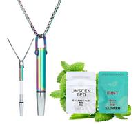 Anxiety Breathing Necklace with Mint Resistance, 2025 Upgrade Anxiety Relief Necklace for Adults, Portable Flavoured Tube Breathing Neck-lace, Calm Stop Stress Breathlace Aid for Women Men (COL)