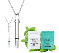 Anxiety Breathing Necklace with Mint Resistance, 2025 Upgrade Anxiety Relief Necklace for Adults, Portable Flavoured Tube Breathing Neck-lace, Calm Stop Stress Breathlace Aid for Women Men (SLV)