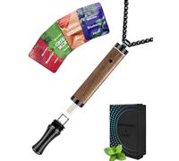 Anxiety Breathing Necklace with Resistance: 12PCS Filter Element (Mint + Blueberry + Strawberry + Watermelon), Wooden Breathlace, for Anxiety Relief, Breathing Exercises, Meditation