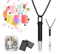 Anxiety Breathing Necklace with Resistance, 2025 New Anxiety Relief Necklace for Adults, Portable Breathing Necklace with Resistance Filter Aid for Breathing Exercises, Meditation (Black)