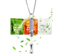 Anxiety Breathing Necklace with Resistance, Amethyst Vape Necklace, + 9PCS Filter Replacement Pack (Unscented+Mint + Orange), Natural Essential Oils, for Anxiety Relief, Breathing Exercises