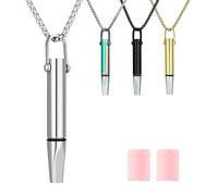 Anxiety Breathing Necklace with Resistance, Anxiety Relief Necklace for Adults, Flavoured Portable Essential Breathing Necklace, Breathlace with Resistance Filter Aid for Adults (Silver)