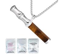 Anxiety Breathing Necklace with Resistance - Breathing Necklace with Flavoured Filters & Natural Crystal for Breathe Free Living, Stress & Anxiety Relief for Adults.(Tiger Eye)