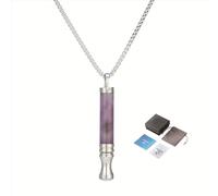 Anxiety Breathing Necklace with Resistance Filter,Stress Relief Necklace,Filter Natural Essential Oil Anxiety Relief Necklaces,Portable Deep Breathing Meditation Aids for Men Women (Amethyst)