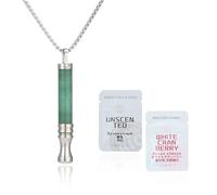 Anxiety Breathing Necklace with Resistance, Flavoured Air Breathlace, Filter Natural Essential Oil Breathing Necklace for Anxiety Relief, Breathing Exercises, Meditation, for Father, Women, Men