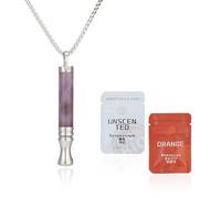 Anxiety Breathing Necklace with Resistance, Flavoured Air Breathlace, Filter Natural Essential Oil Breathing Necklace for Anxiety Relief, Breathing Exercises, Meditation, for Father, Women, Men