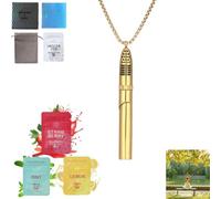 Anxiety Breathing Necklace with Resistance, Flavoured Air Breathlace, Filter Natural Essential Oil Breath Quitgo Breathing Necklace Stress Anxiety Relief Chain for Adults