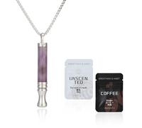 Anxiety Breathing Necklace with Resistance, Flavoured Air Breathlace, Filter Natural Essential Oil Breathing Necklace for Anxiety Relief, Breathing Exercises, Meditation, for Father, Women, Men