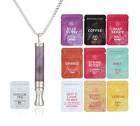 Anxiety Breathing Necklace with Resistance, Flavoured Air Breathlace, Filter Natural Essential Oil Breathing Necklace for Anxiety Relief, Breathing Exercises, Meditation, for Father, Women, Men