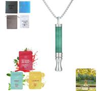 Anxiety Breathing Necklace with Resistance, Flavoured Air Breathlace, Filter Natural Essential Oil Breath Quitgo Breathing Necklace Stress Anxiety Relief Chain for Adults