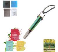 Anxiety Breathing Necklace with Resistance, Flavoured Air Breathlace, Filter Natural Essential Oil Breath Quitgo Breathing Necklace Stress Anxiety Relief Chain for Adults