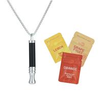 Anxiety Breathing Necklace with Resistance, Flavoured Air Breathlace, Filter Natural Essential Oil Breath Quitgo Breathing Necklace Stress Anxiety Relief Chain for Adults (Obsidian)