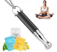 Anxiety Breathing Necklace with Resistance,Flavoured Air Breathlace with Filter, Natural Essential Oil Breath Breathing Necklace, Stress Relief Breathlace