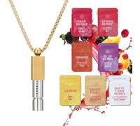 Anxiety Breathing Necklace with Resistance,Flavoured Inner Filter Packs, Filter Natural Essential Oil Breath Breathing Necklace Stress Anxiety Relief Chain for Adults (Coffee)