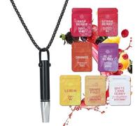 Anxiety Breathing Necklace with Resistance,Flavoured Inner Filter Packs, Filter Natural Essential Oil Breath Breathing Necklace Stress Anxiety Relief Chain for Adults (Coffee)