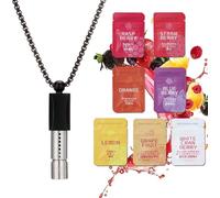 Anxiety Breathing Necklace with Resistance,Flavoured Inner Filter Packs, Filter Natural Essential Oil Breath Breathing Necklace Stress Anxiety Relief Chain for Adults (Coffee)