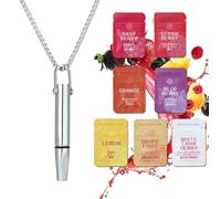 Anxiety Breathing Necklace with Resistance,Flavoured Inner Filter Packs, Filter Natural Essential Oil Breath Breathing Necklace Stress Anxiety Relief Chain for Adults (Coffee)