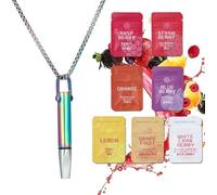 Anxiety Breathing Necklace with Resistance,Flavoured Inner Filter Packs, Filter Natural Essential Oil Breath Breathing Necklace Stress Anxiety Relief Chain for Adults (Coffee)